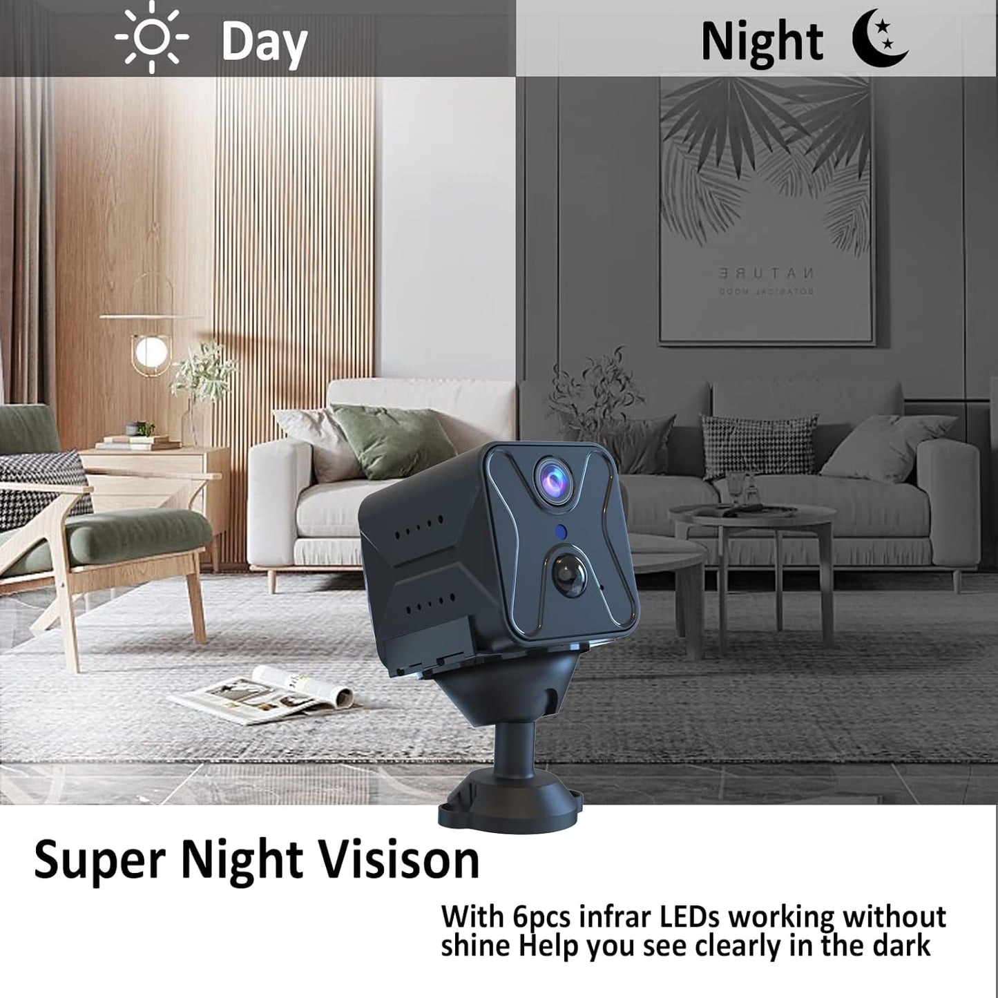 B6 4K Hidden Spy Camera with WiFi Smart Nanny Cam