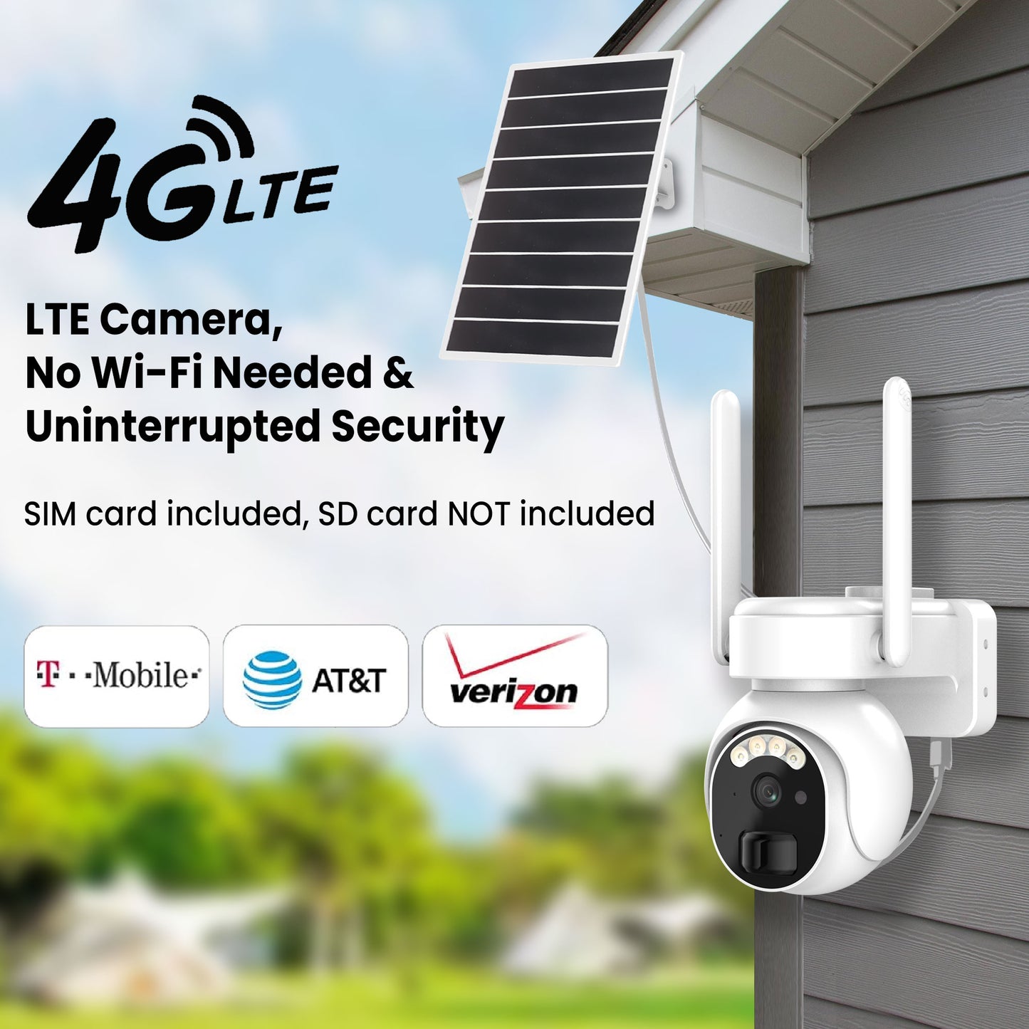TY10 4G LTE wire-free security camera with solar panel