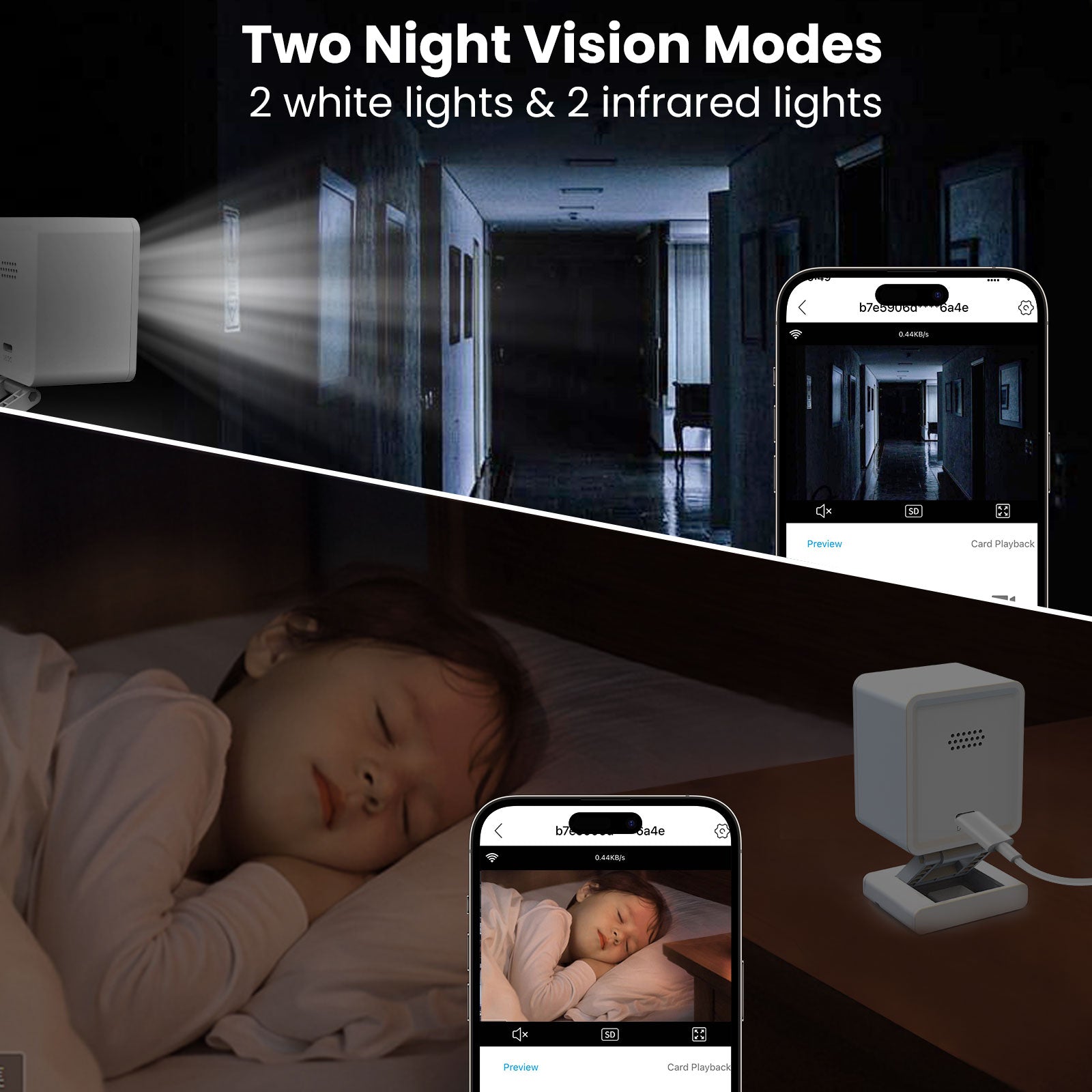 Javiscam 2K indoor WiFi home security camera with 2 night vision modes