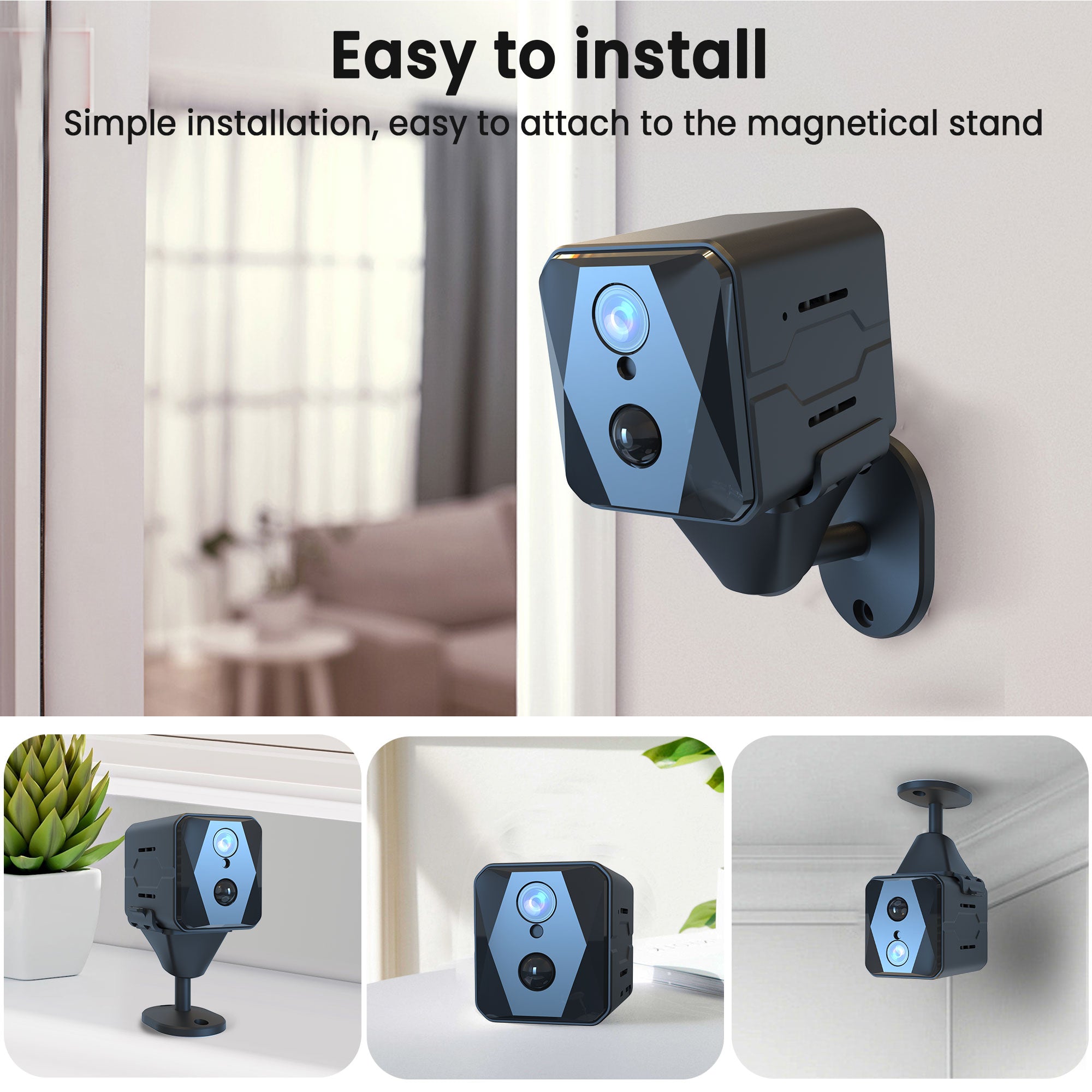 Wireless indoor surveillance hidden camera with simple installation