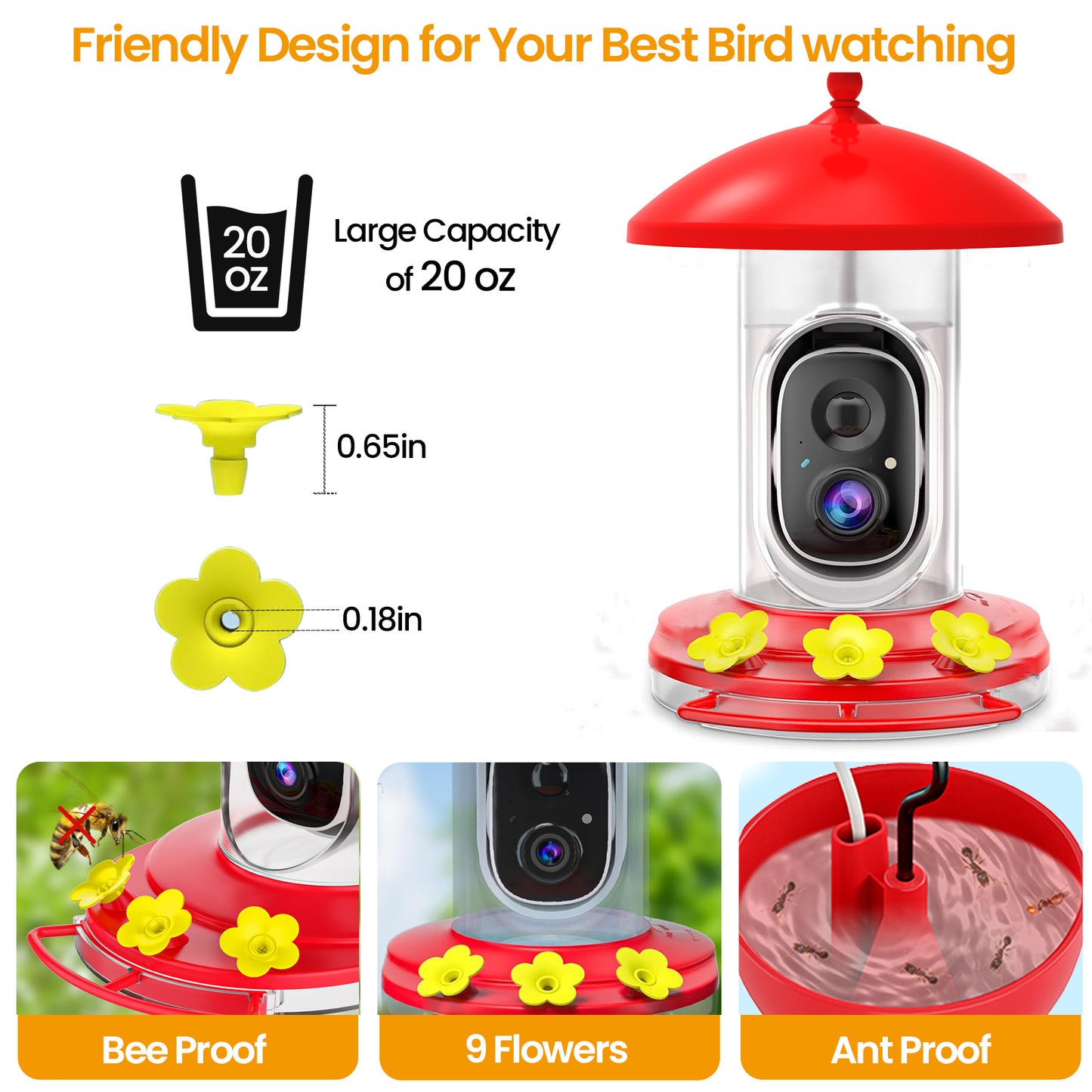 G01 AI detection bird feeder camera