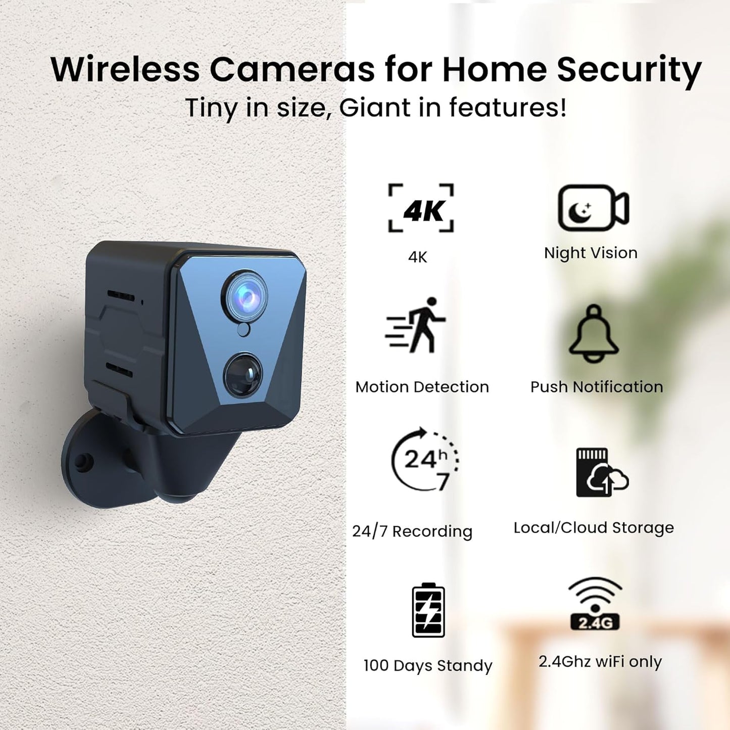 B11 4K Mini Nanny Cam WiFi Indoor Security Camera