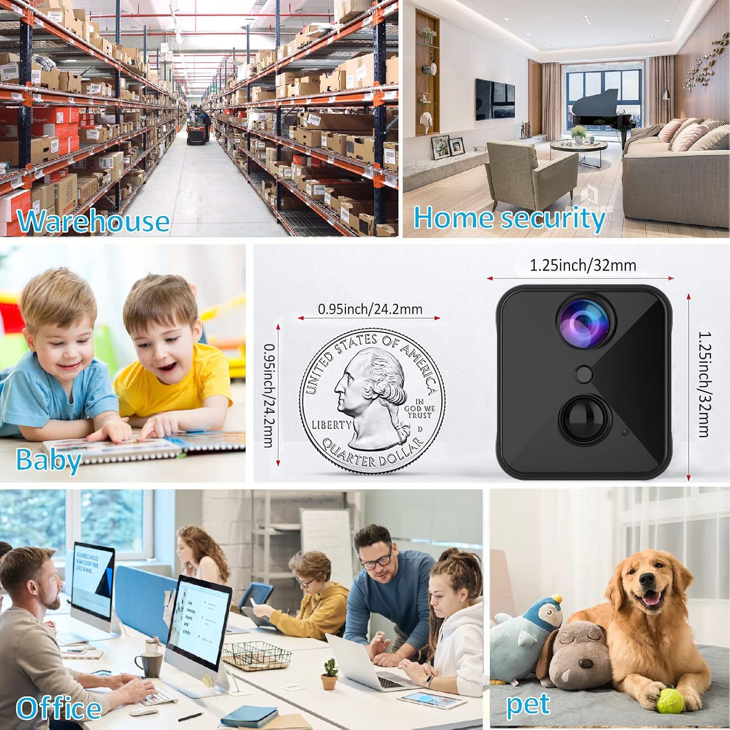 Indoor surveillance camera for multiple uses