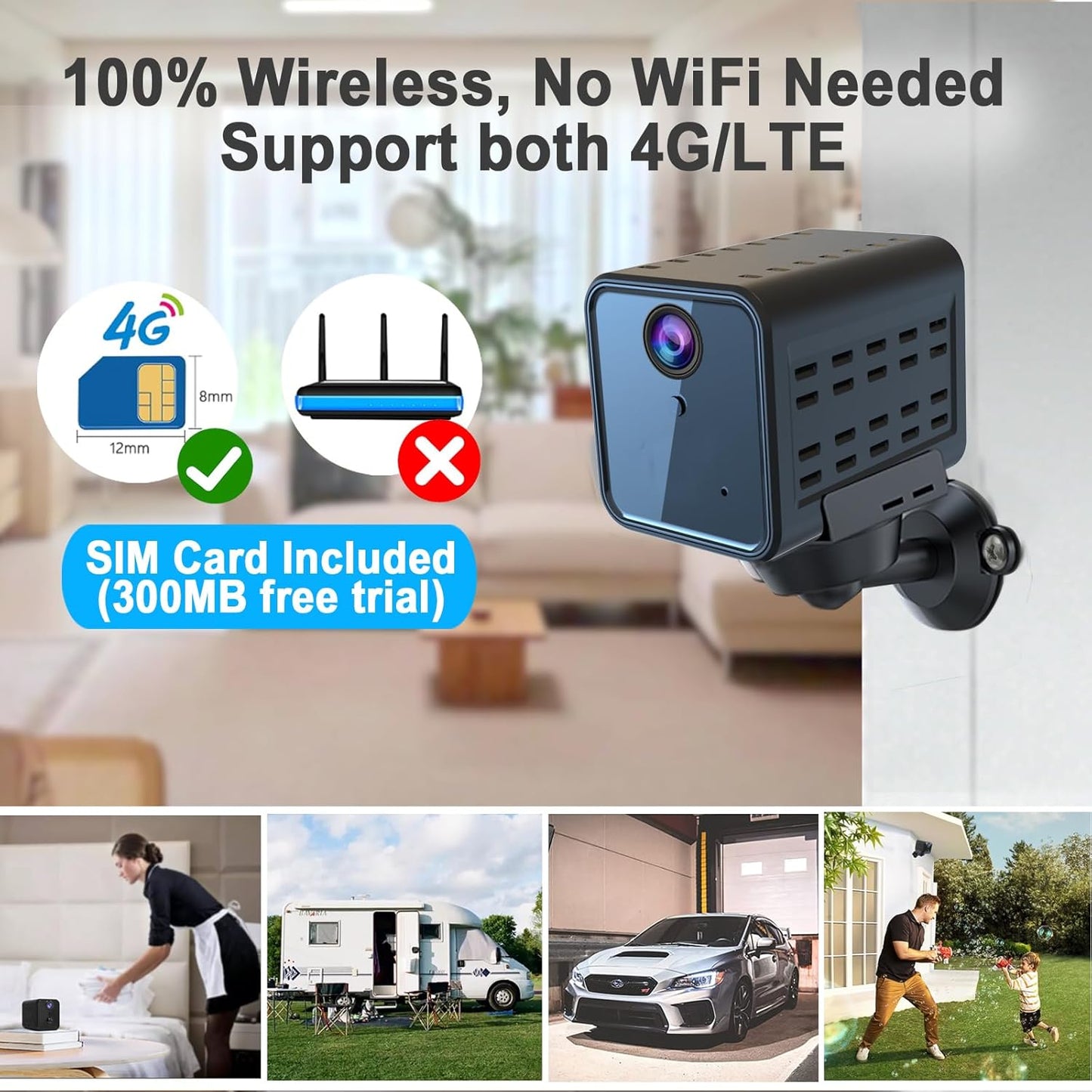 C1 4G LTE 4K Cellular Security Camera Hidden Spy Camera