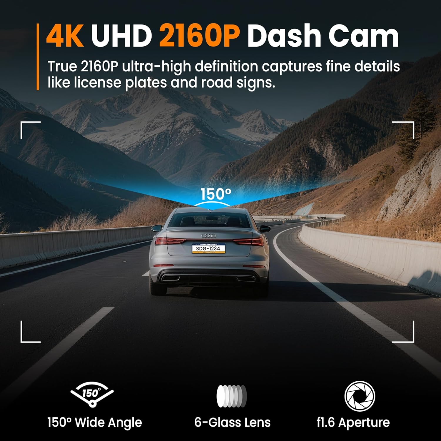 SP-OK710 Ultra HD 4K Wi-Fi Dash Cam