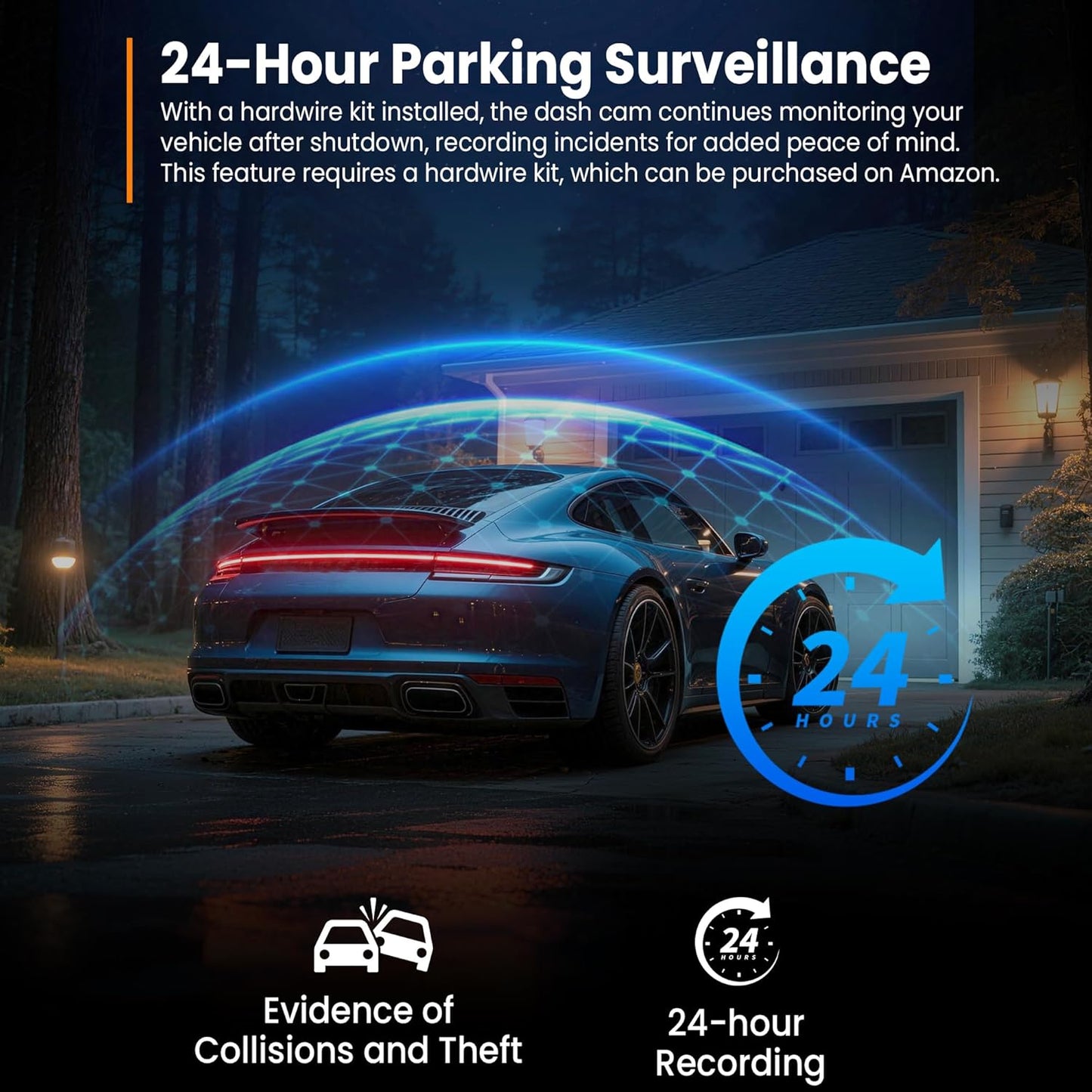 4K Dash Cam Front with Built-in WiFi for Cars, 32GB Card Included