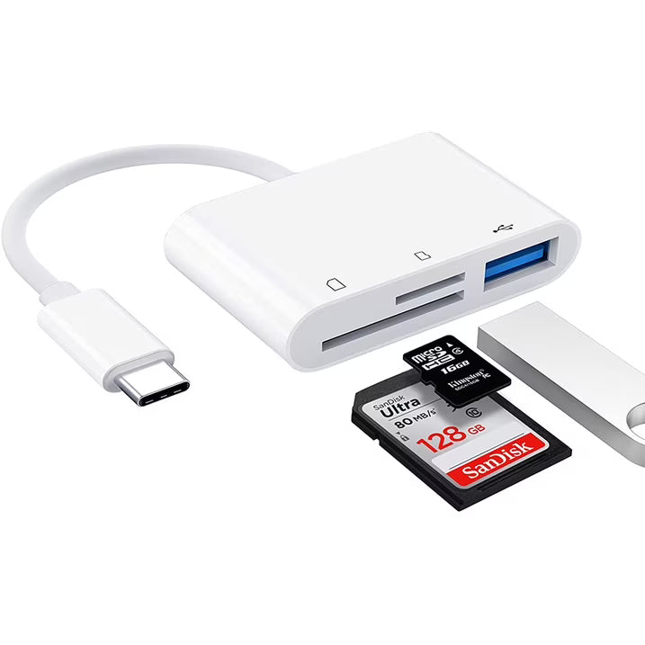 USB-C SD Card Reader for Phone & Tablet, Micro SD / TF Card Adapter, Type-C Memory Card Reader (Card Not Included)