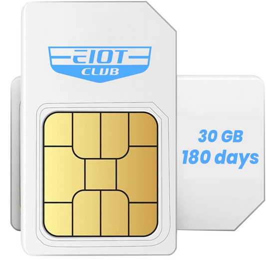 UBox EIOTCLUB SIM card data (US only) - 6 month 30GB