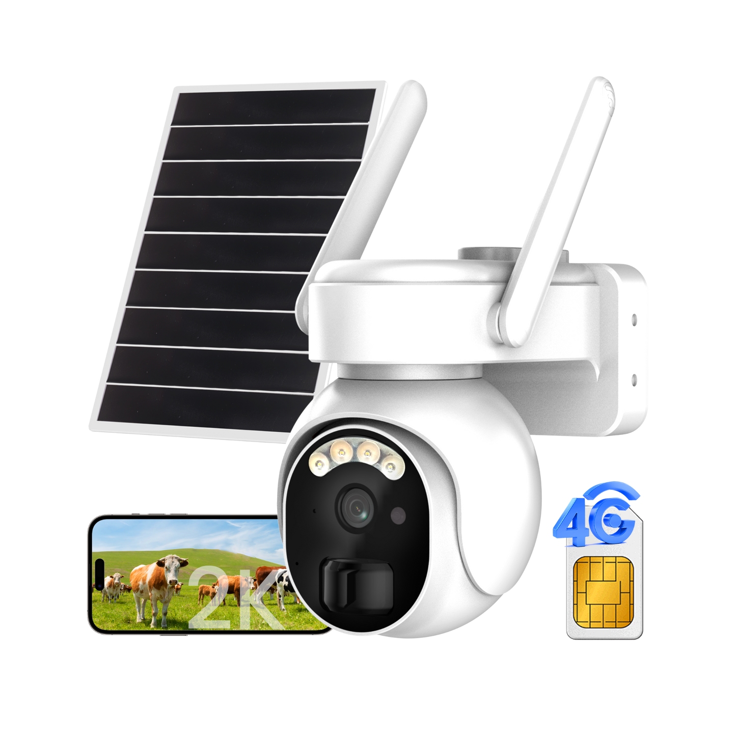 YT10 4G LTE Solar 2K Wireless Outdoor Security Camera