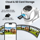 Wireless 2K solar security camera with cloud and SD card storage features