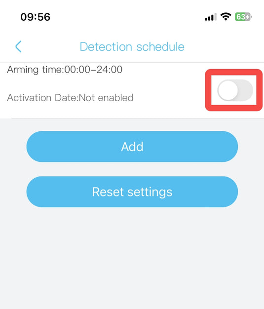 Motion detection schedule (UBox) Javiscam